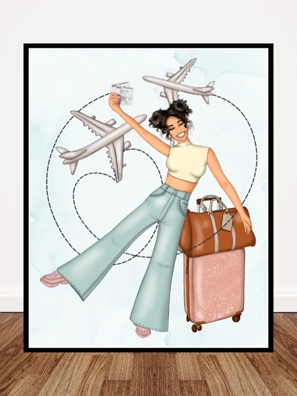 Girly Travel Wall Art Print